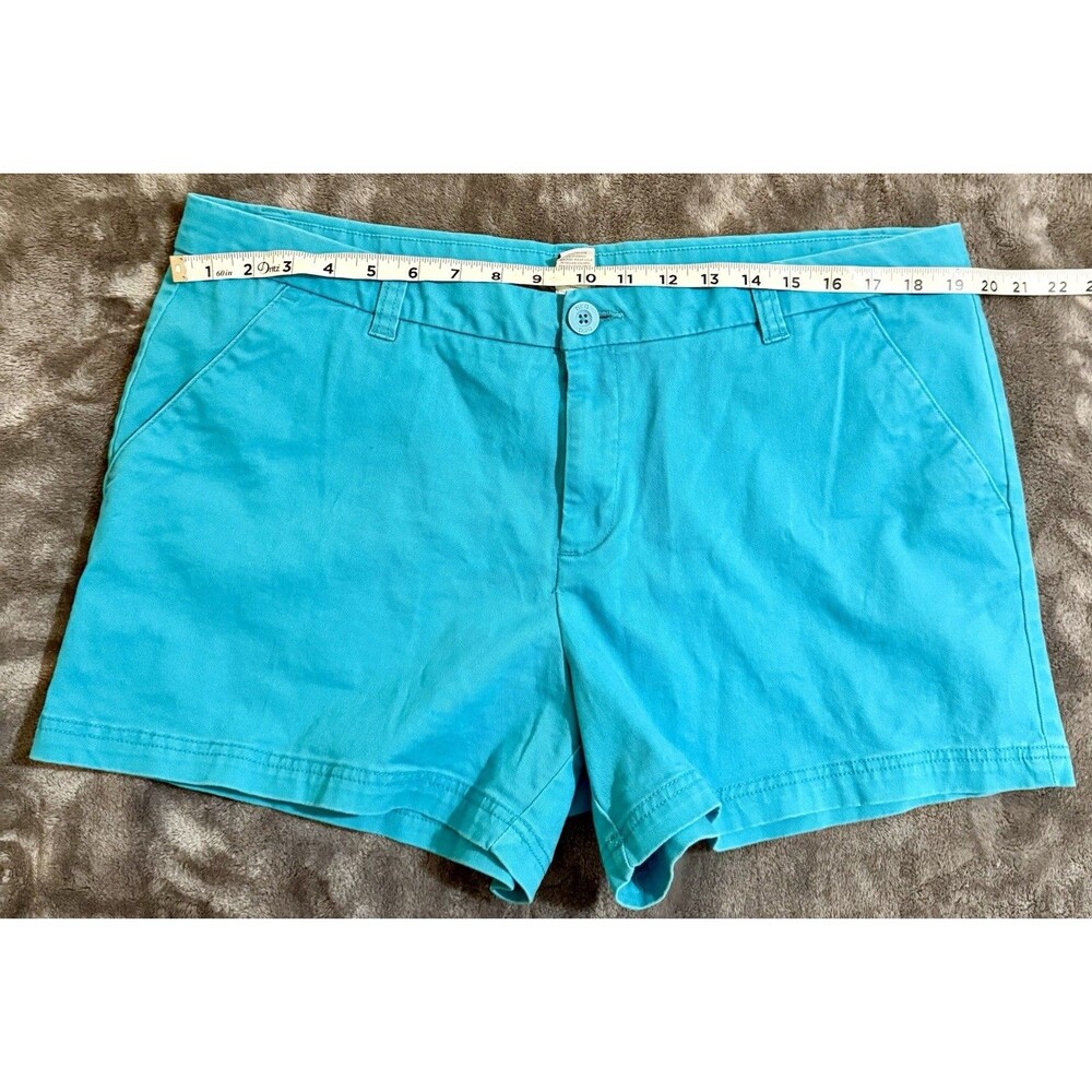 BCG Chino Summer Shorts Womens Size 16 Teal Cotton Blend